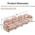 thumbnail image 2 of 140" Oversized Chenille Modular Sectional Sofa with High-Density Foam Cushion and Tufted Pleated Cushion Backrest, Upholstered Modern 4-Seater Cloud Couch with 2 Pillow, for Living Room, Pink, 2 of 7