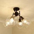 thumbnail image 6 of Wry Lighting Axel 4-light Semi-Flush Mount in Matte Black and Globe Clear Glass, 6 of 7