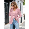 thumbnail image 6 of Women's Long Sleeve Cable Knit Sweater Open Front Cardigan Button Loose Outerwear, 6 of 6