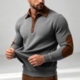 thumbnail image 6 of TOUMENY Men Sweater Button Down Long Sleeve Solid Collared Slim Tops Fall Winter Casual Vintage Fashion Pullover Dark Gray S, 6 of 7