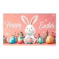 thumbnail image 2 of JingChun Fabric Spring Easter Backdrop for Photography Colourful Floor Eggs Happy Bunny Rustic Wooden Wall Background for Baby Shower Newborn Kids Portrait Photo Studio Props, 2 of 6