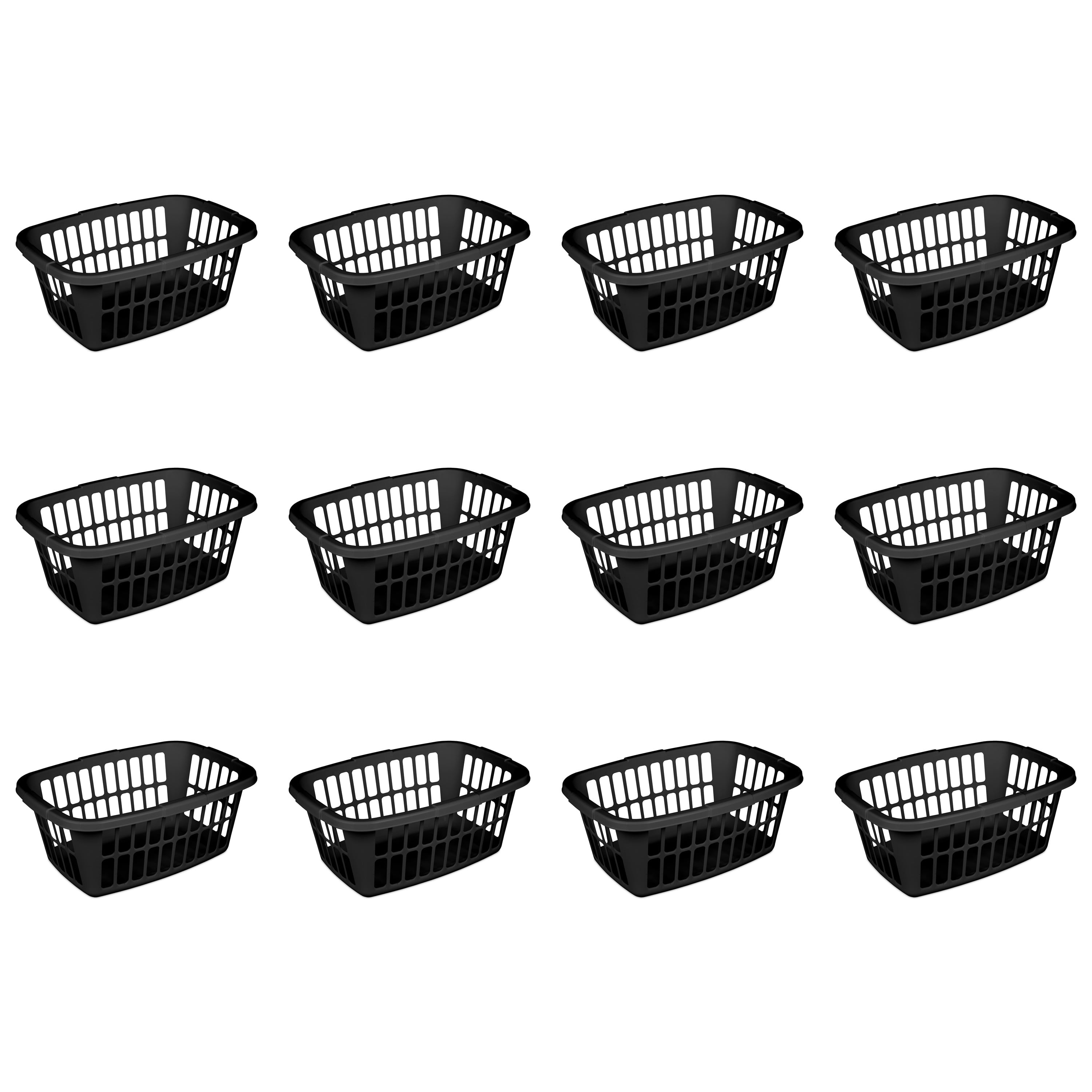 Mainstays 1.5 Bushel Laundry Basket Black Set of 12