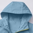 thumbnail image 6 of Nmnitkp Men's Hooded Rain Jacket Wind Resistant Water Repellent Full Zip Multi Zipper Pockets Drawstring Hood Outdoor Shell Coat for Hiking Camping Travel Daily Casual Wear Sky Blue,S, 6 of 9