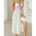 thumbnail image 5 of Xysaqa Women Lingerie Sexy Lace V Neck Nightwear Chemise Mesh Bridal Nightdress Front Split Nightgowns for Women Long Maxi Dress, 5 of 9