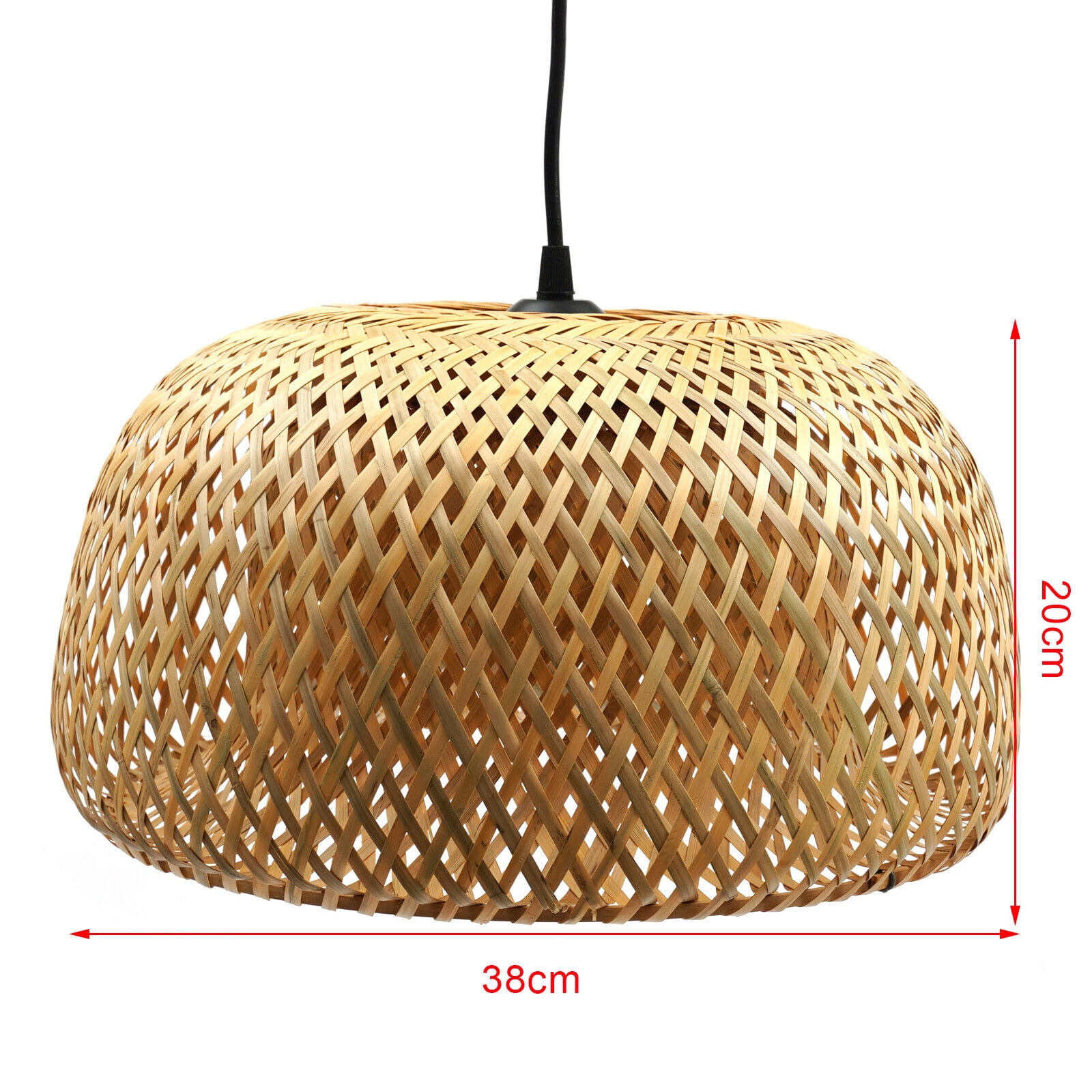 110V Vintage Pendant Light Bamboo Wicker Rattan Shade Ceiling Lamp Hanging Fixture for living room, bedroom