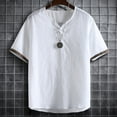 thumbnail image 2 of Mens Traditional Lightweight Short Sleeve T-Shirt with Exquisite Button Closure Design for Casual Wear, 2 of 6