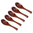 thumbnail image 4 of Cucharas de madera naturales, seguras, cómodas, ligeras, delicadas y resistentes, para mezclar, 5 uds., 4 of 5