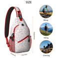thumbnail image 5 of Sling Backpack,Red Christmas Sketch Pattern Sling Bag with Water Bottle Holder,Waterproof Sling Bag for Men/Women with Headphone Jack for Hiking,Travel, 5 of 6