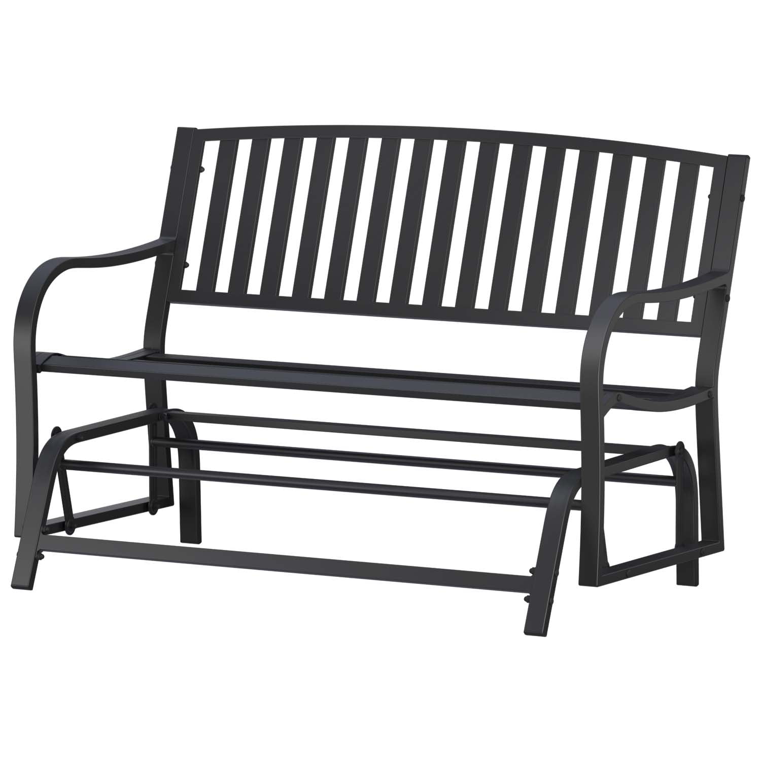Patio Outdoor Garden Bench, AntiRust Iron Steel Outdoor Furniture