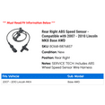 thumbnail image 2 of Rear Right ABS Speed Sensor - Compatible with 2007 - 2010 Lincoln MKX Base AWD 2008 2009, 2 of 2
