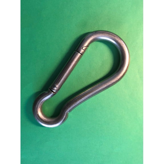 Stainless Steel 316 Spring Hook Carabiner 1/2" (12mm) No Eye Marine Grade