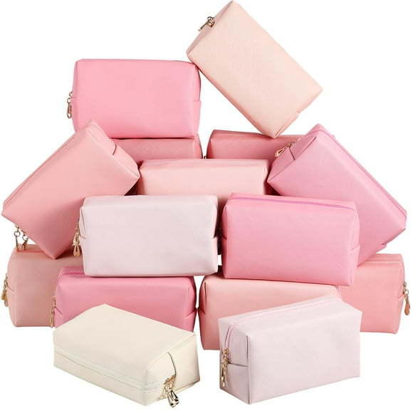 Bolsas de maquillaje Kigeli de piel sintética para cosméticos, impermeables, 15 unidades