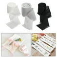 thumbnail image 3 of Fringe Chiffon Silk-Like Ribbons for Gift Wrapping Ribbon 3 Wedding Bouquets Decor Black+Grey, 3 of 9