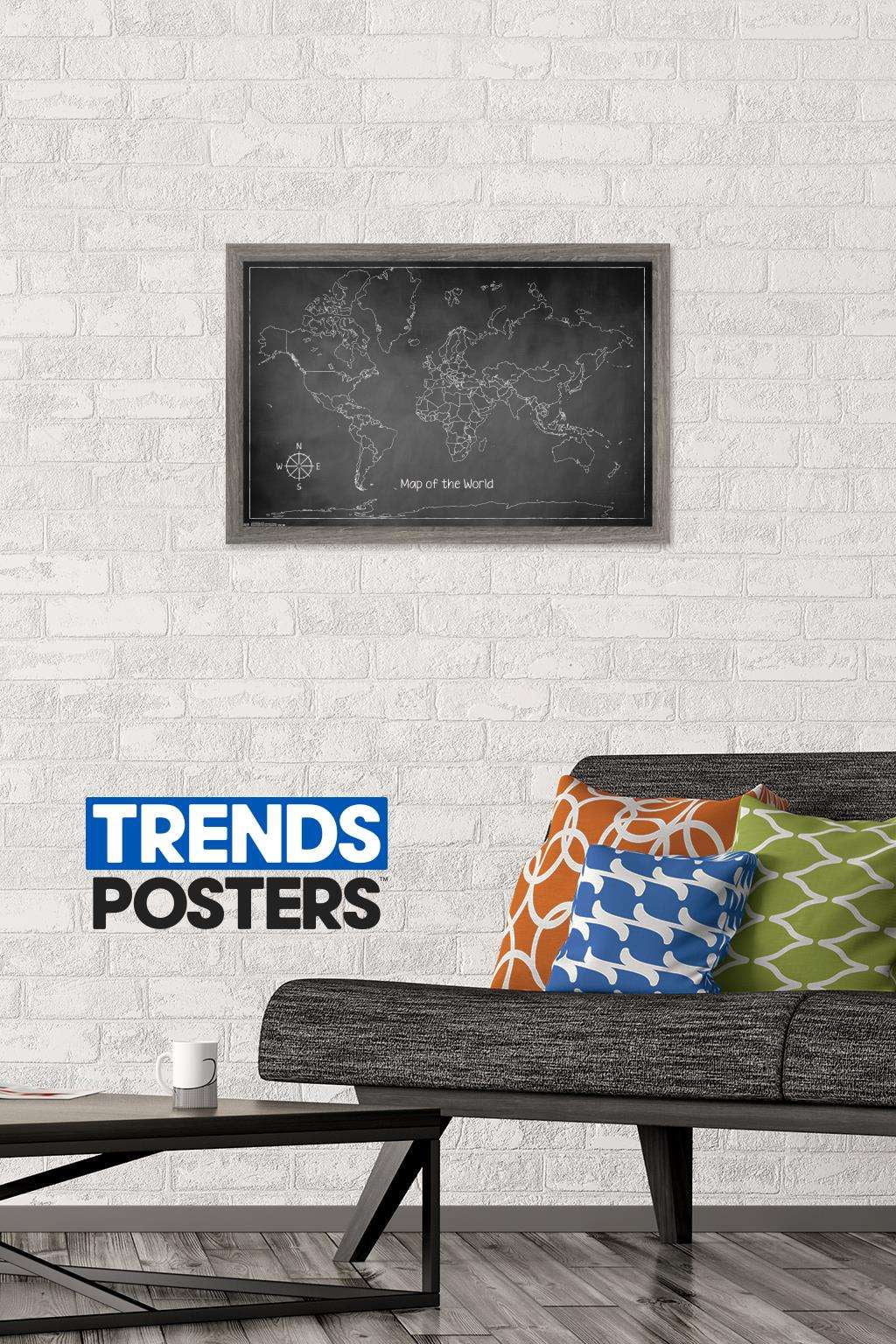 Chalk Map - World Poster
