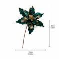 thumbnail image 2 of Emerald Green Artificial Flower with Handmade Glitter and Gold Accents, Dark Green Floral Christmas Tree Ornament for Holiday Home Decor, Christmas Decoration, 2 of 4