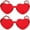 Red, variant on 2 Pcs Yellow Heart Sunglasses for Women Rimless Heart Shaped Sunglasses Candy Heart Glasses for Party Favors