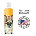 thumbnail image 4 of Carolines Treasures LH9117MUK Pug Fall Leaves Portrait Ultra Hugger for slim cans Slim Can multicolor, 4 of 6