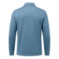 thumbnail image 4 of GrmtClth Mens Polo Shirts Long Sleeve Lapel Button Placket Chest Pocket Textured Striped All Season Business Casual Shirts Blue M, 4 of 5