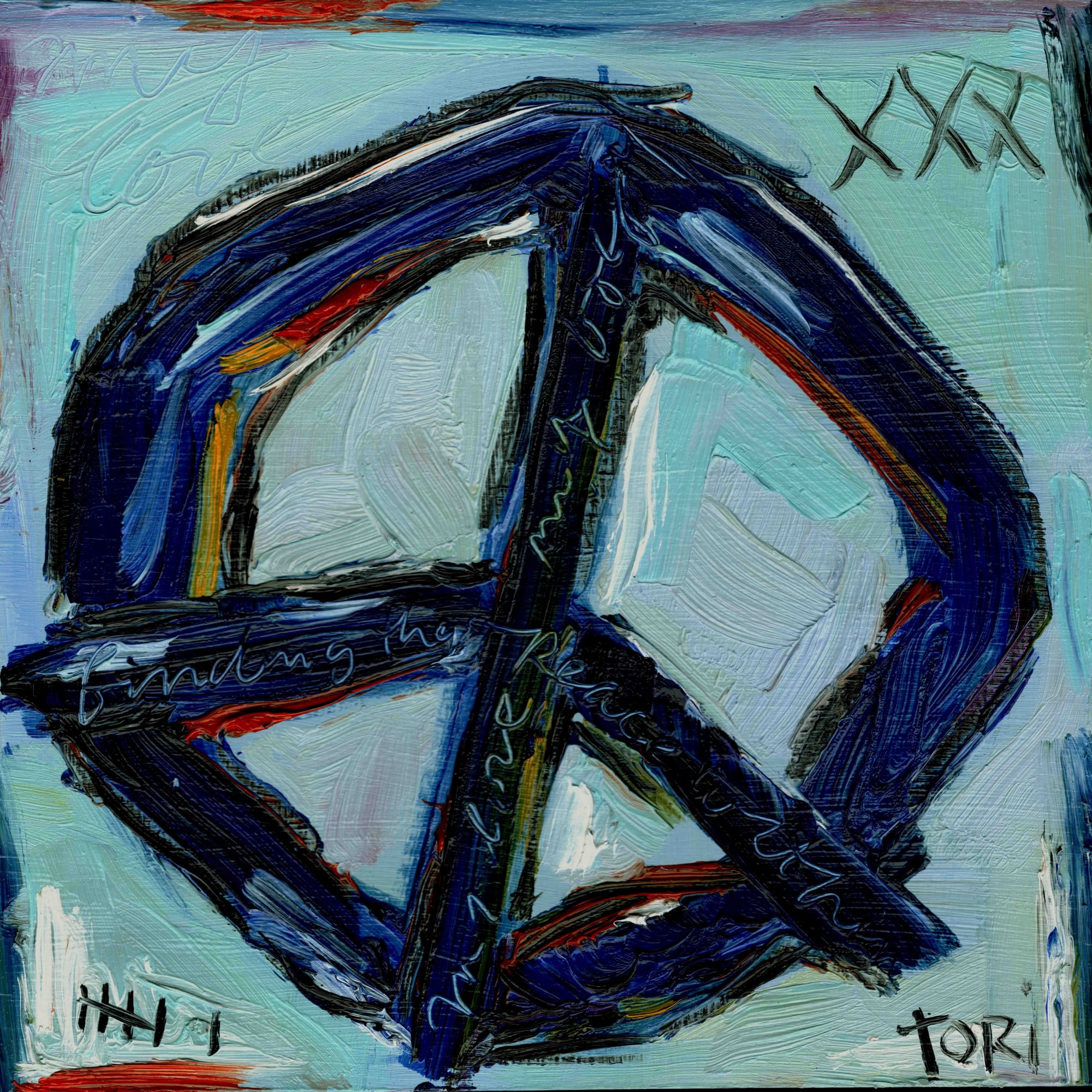 Marmont Hill "Blue Peace" by Tori Campisi Painting Print on Canvas