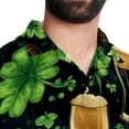 thumbnail image 5 of Saint Patrick's Day Men's Hawaiian Button Down Short Sleeve Casual Printed Summer Beach Unisex Shirt, 5 of 6