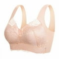 thumbnail image 2 of Hemlock Large Size Wireless Sports Bras, Large Size Wireless Sports Vest Bra, Thin Lace Design, Lifting Support, Yellow Thin Lace Vest Bras, Yellow 7XL, Size M-7XL, 2 of 9