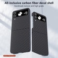 thumbnail image 2 of Aramid Fiber Case for Samsung Galaxy Z Flip 4 Case Aramid Fiber Thin Fit Slim Minimalist 6 FT Military Grade Drop Protection Case with Wireless Charging, Black, 2 of 6