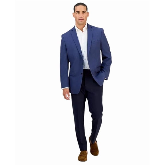 Alfani Mens Slim fit Suit Jacket Blazer 42 S Navy Blue Solid Stretch