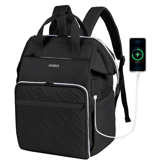 Mochila de punto Leudes mejorada negra 32 x 21 x 40 cm USB