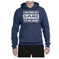 thumbnail image 2 of I Paused My Game to be Here Gaming Sports Unisex Graphic Hoodie Sweatshirt, Vintage Heather Navy, 3XL, 2 of 3