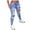 Blue, variant on Audhol Ripped Jeans Womens Women Solid Color Hole Low Waist Jeans Flares Ankle Fashion Pants Trouser Boyfriend Jeans for Women Black L