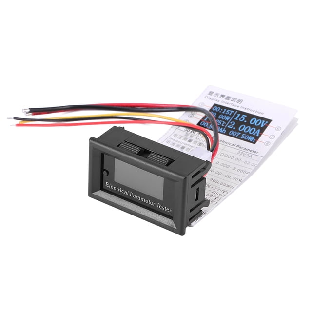 Sailing Medidor eléctrico OLED 7 en 1: voltaje, amperios, corriente, potencia, probador de energía (33 V/10 A, blanco)