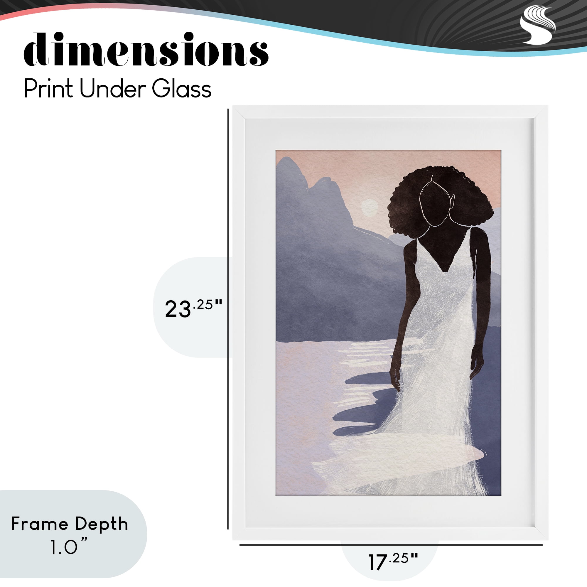 Stupell Industries White Gown Silhouette at Sunset White Framed Print Under Glass, design by Yuyu Pont