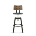 thumbnail image 2 of Amisco Symmetry Adjustable Stool - Grey Faux Leather / Dark Grey Metal / Brown Wood, 2 of 10