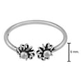 thumbnail image 5 of Sweet Two Flowers Open Ended .925 Sterling Silver Ring-9, 5 of 6
