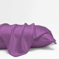 thumbnail image 4 of Zippered Satin Pillow Cases for Hair and Skin, Luxury Queen Hidden Zipper Pillowcases Set of 2, 20 x 30 Inches, Purple, 4 of 7