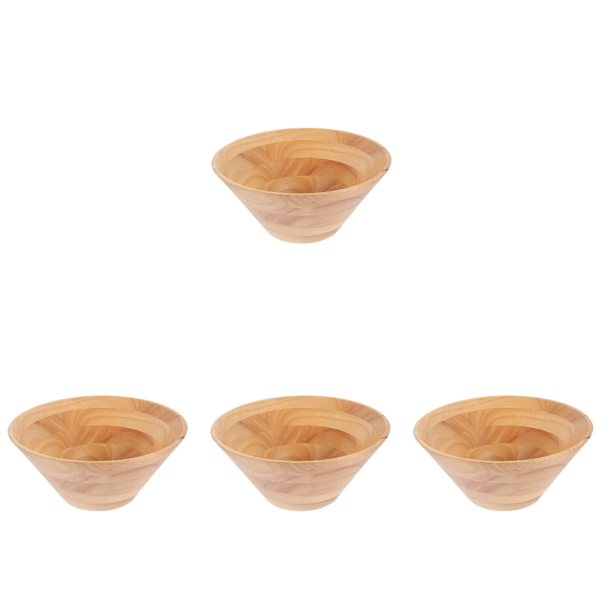 4 Count Extra Large Wood Bowl Fruit Bowl Wooden Salad Bowl 14.00X14.00X5.80CM