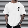 thumbnail image 2 of Dagegui Summer Crewneck Short Sleeve T-Shirt for Men Casual Loose Fit Daily Tops Trendy Palm Tree Graphic Tees Comfortable Pullover Shirts White M, 2 of 4