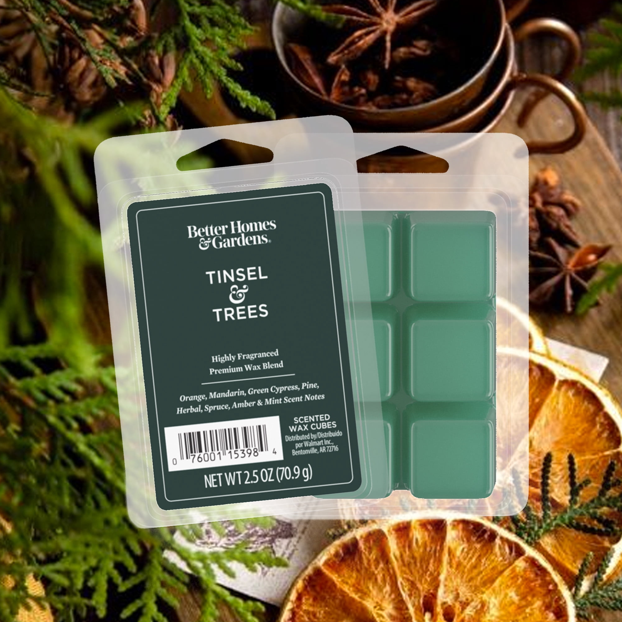 Tinsel & Trees Scented Wax Melts, Better Homes & Gardens, 2.5 oz (1-Pack)