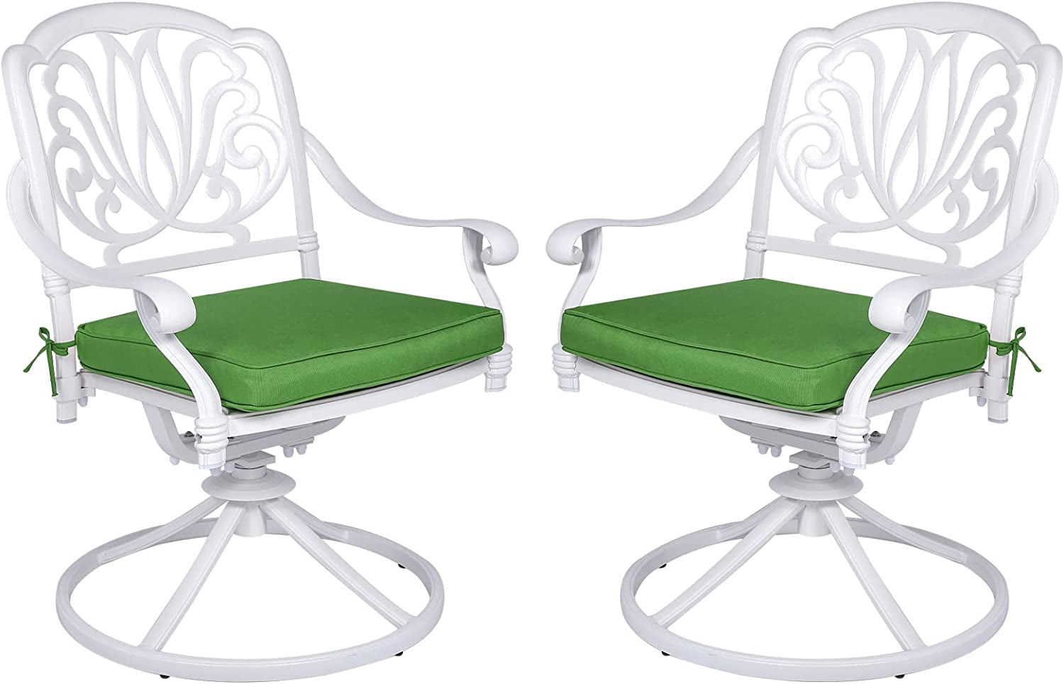 MEETWARM 2 Piece Patio Dinning Swivel Chairs Rocker, Outdoor All