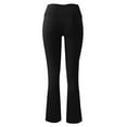 thumbnail image 6 of QLEICOM Womens Yoga Pants Capri Leggings Flare Pants High Waisted Stretchy Non-See Through Tummy Control Bootcut Workout Leggings Athletic Pants Tummy Control Leggings Black XXL, 6 of 7