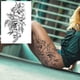 thumbnail image 2 of eechs Noir Rose Fleur Tatouages ​​Temporaires Femmes Corps Bras Jambes Pivoine Gomtrique Tatouage Autocollants Faux Tanche Croquis Tatoo, 2 of 5