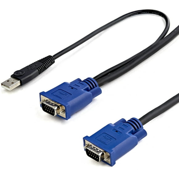 StarTech SVECONUS6 StarTech.com 6 ft 2-in-1 Ultra Thin USB KVM Cable - for KVM Switch - 6 ft - Black