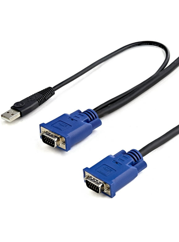 StarTech SVECONUS6 StarTech.com 6 ft 2-in-1 Ultra Thin USB KVM Cable - for KVM Switch - 6 ft - Black