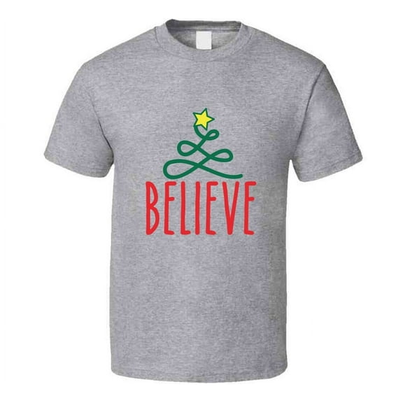 Believe Tee Very Cool Novelty Holiday Spirit Christmas T Shirt