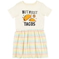 thumbnail image 3 of Inktastic But First Tacos Girls Toddler Dress, 3 of 5