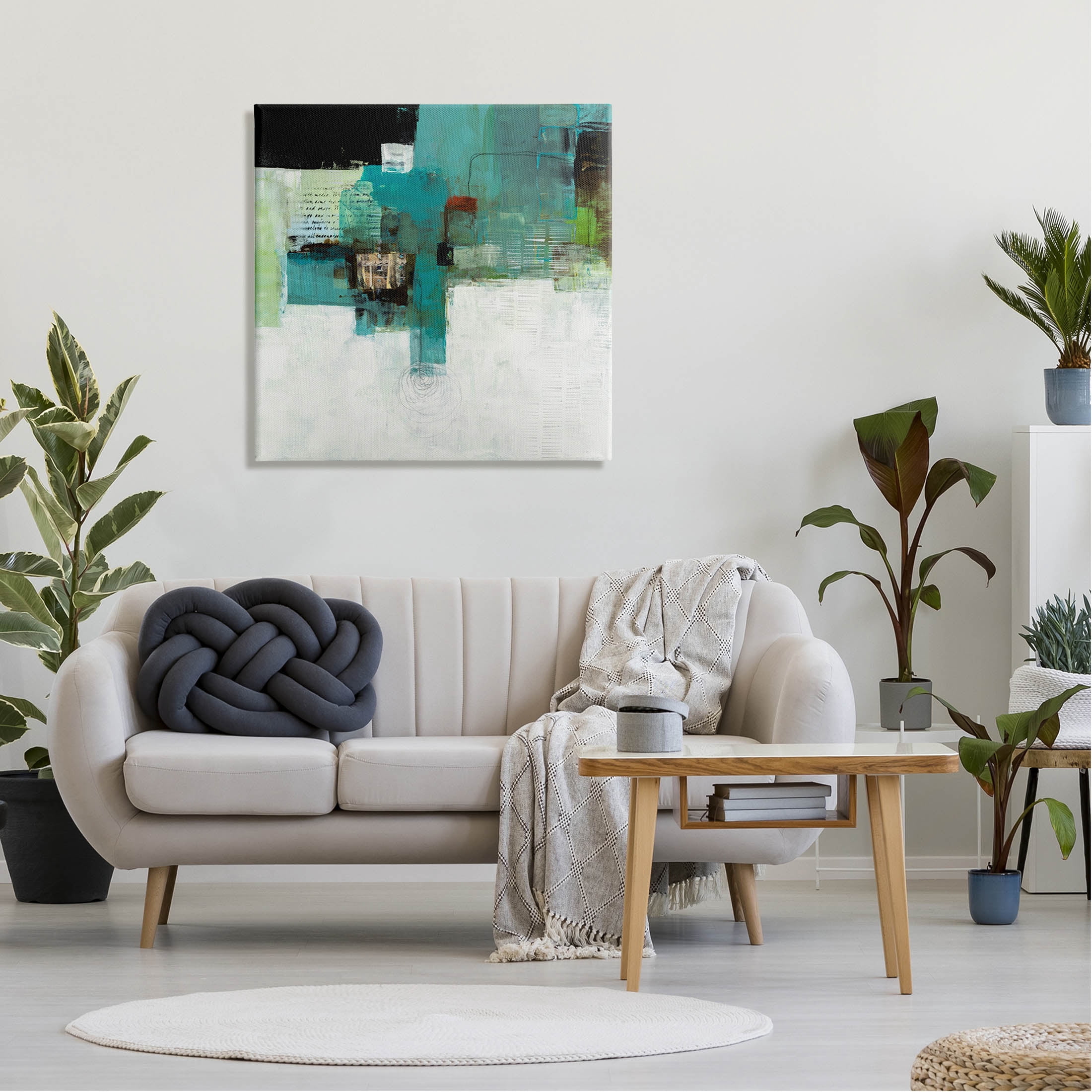 Stupell Industries Layered Shapes Collage Painting Gallery Wrapped Canvas Print Wall Art, Design by Ruth Fromstein