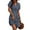 Dark Blue, variant on UVN Summer Dresses for Women Short Sleeve V Neck A-Line Midi Dress Boho Beach Floral Print Sundress