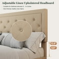 thumbnail image 6 of Sifurni King Bed Frame Upholstered Platform Bed with Adjustable Headboard, No Box Spring Needed, Beige, 6 of 9