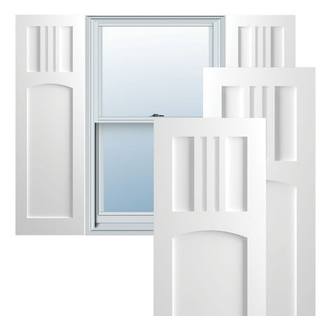 

Ekena Millwork 15 W x 44 H True Fit PVC San Miguel Mission Style Fixed Mount Shutters Unfinished (Per Pair - Hardware Not Included)