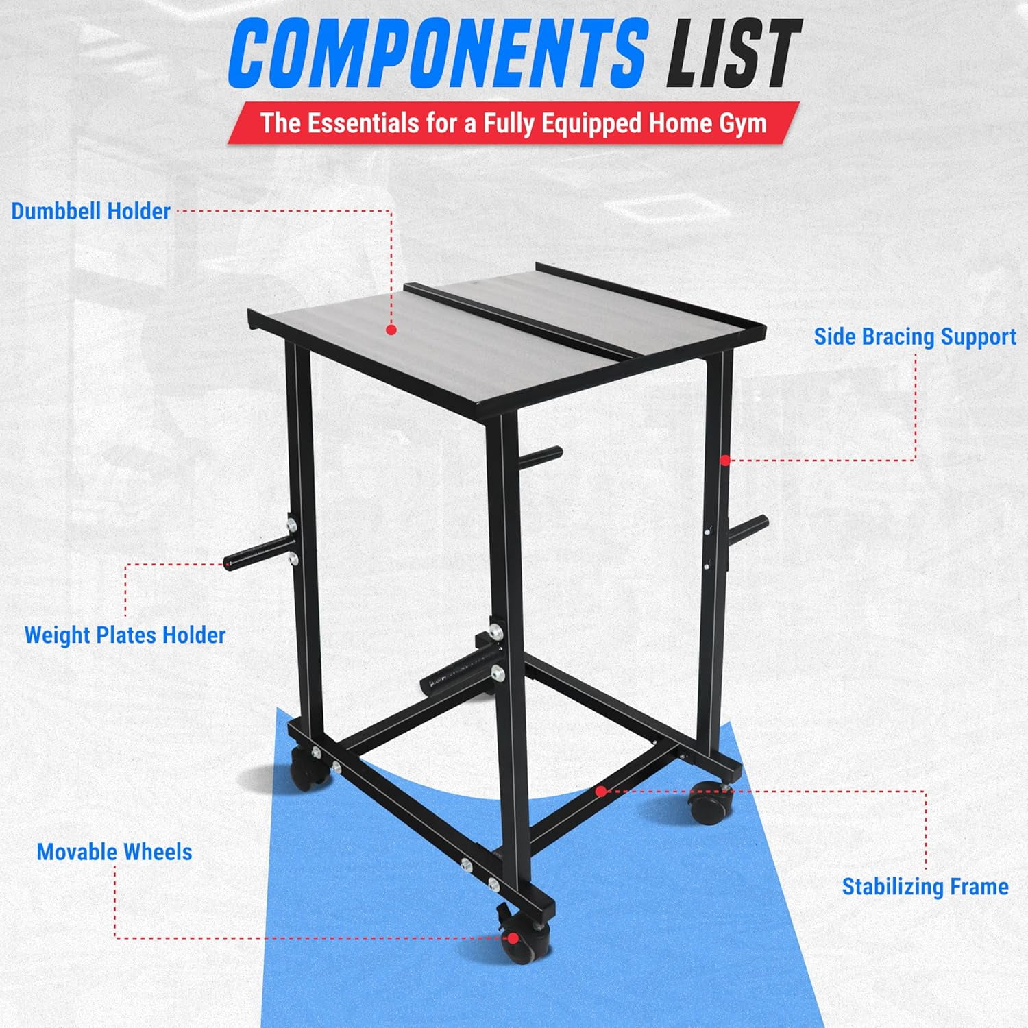 Dumbbell Stand & Weight Plate Tree – Steel Dumbbell Rack for 260 LB Compact Dumbbell Rack –Adjustable Power Block Dumbbell Holder W/Plate Peg,– weight rack for home gym